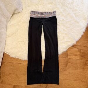 Vintage PINK Victoria's Secret Yoga Pants Black Flare Leggings Small Y2K Vibe